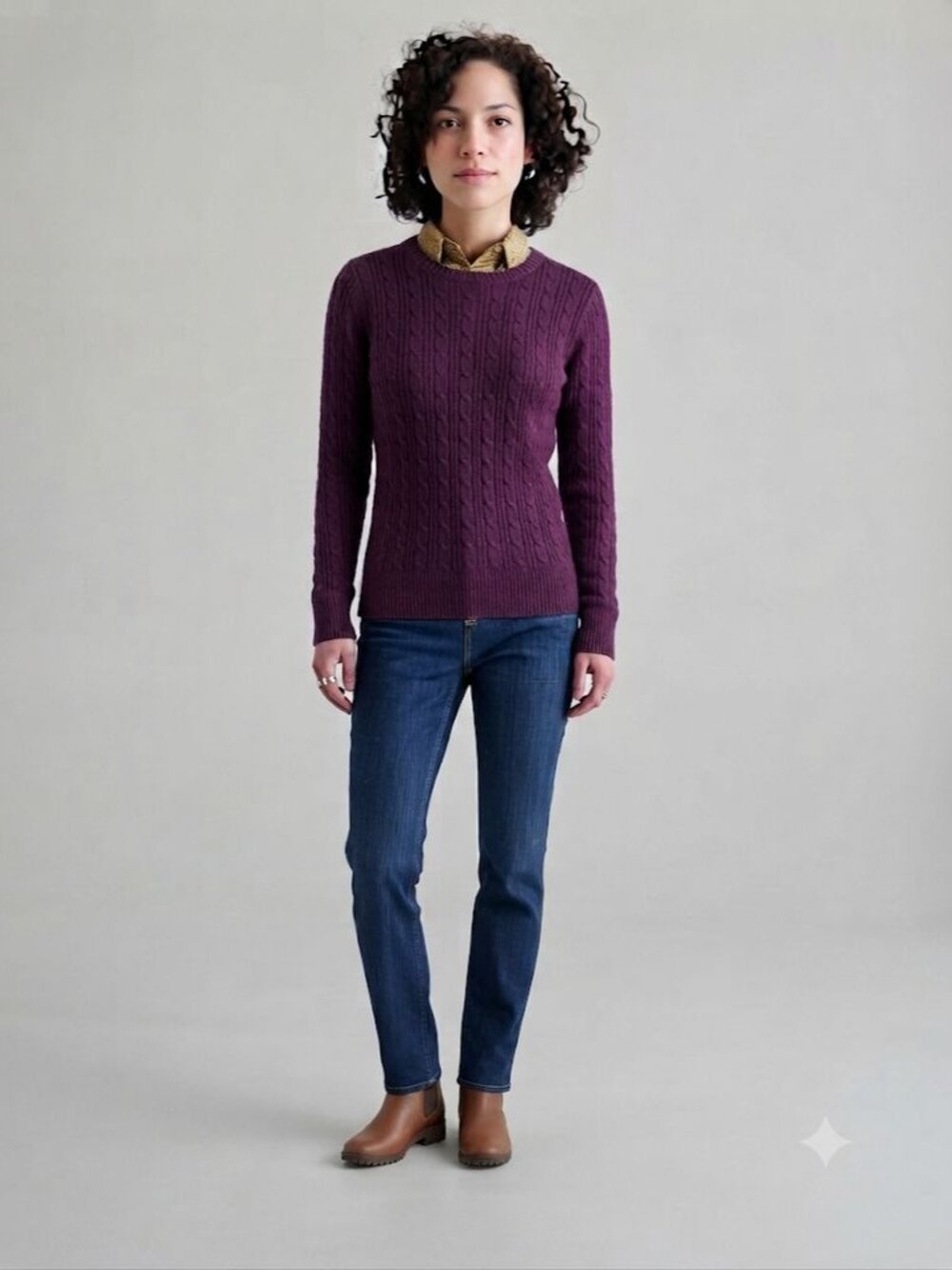 NWT St. John's Bay Crew Neck Deep Ruby Red Classic Cable Knit Sweater Size Large